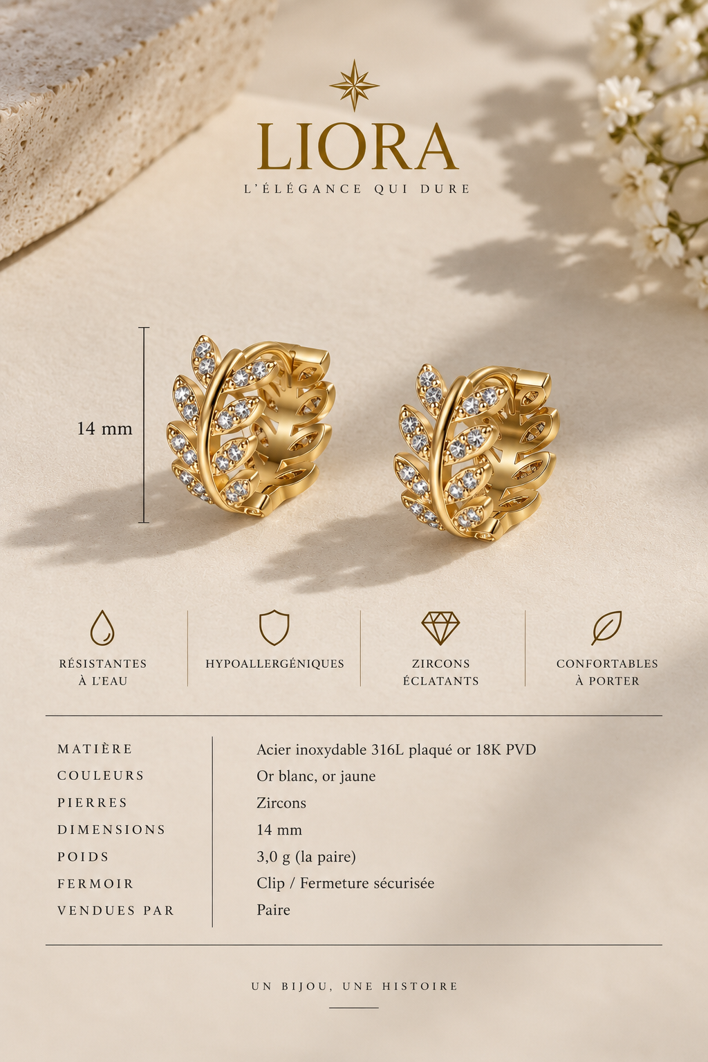 ENZA — Boucles d’oreilles