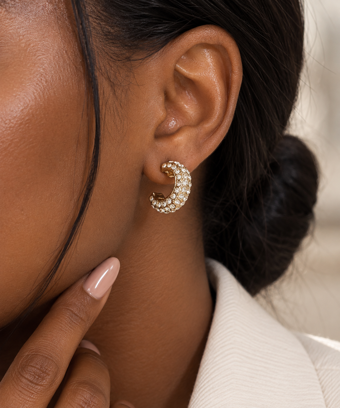 CALISTA — Boucles d’oreilles créoles pavées