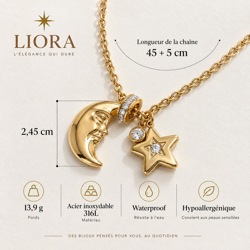 ASTRÉA — Collier Lune & Étoile
