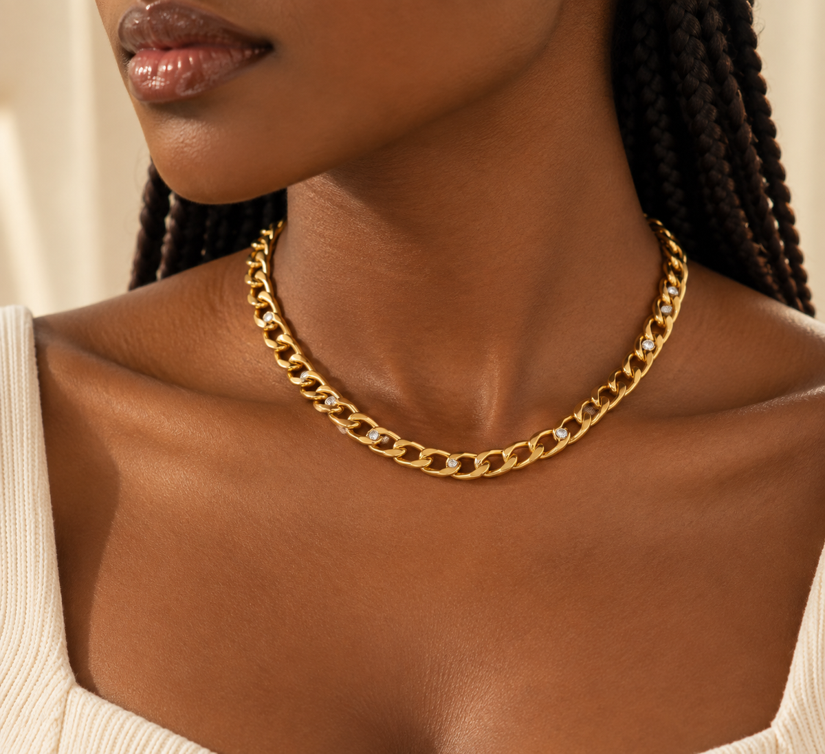 ÉLORIA — Gold-tone crystal necklace | 3 variants