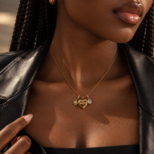 AVA — Mom Necklace, Heart & Star