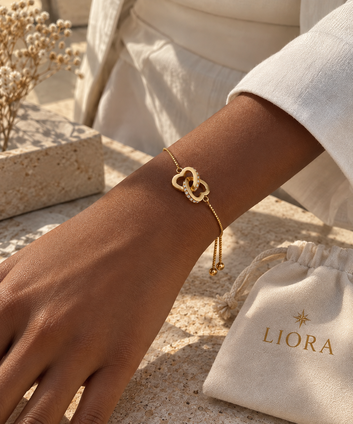 ALYRA – Bracelet Double Cœur