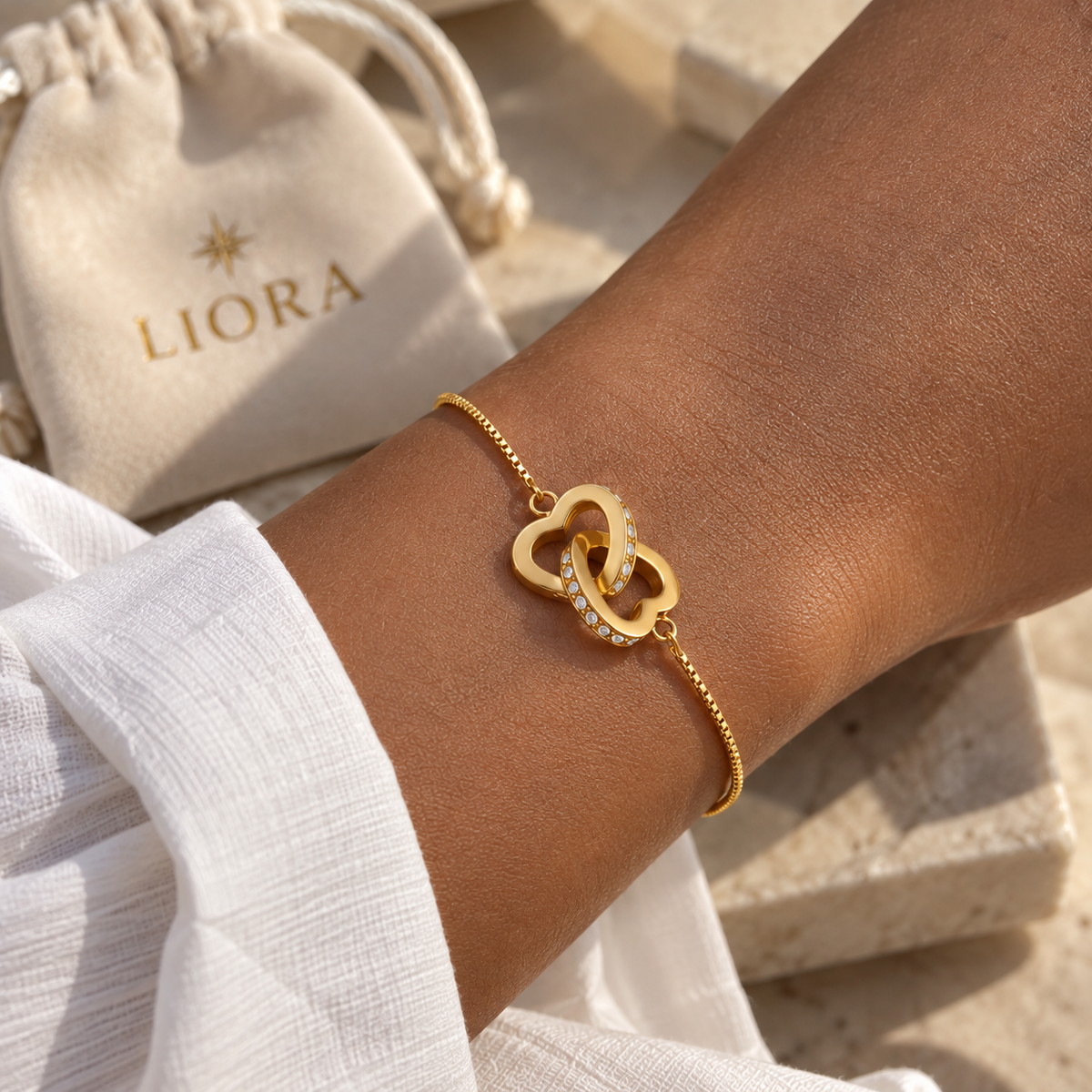 ALYRA – Bracelet Double Cœur