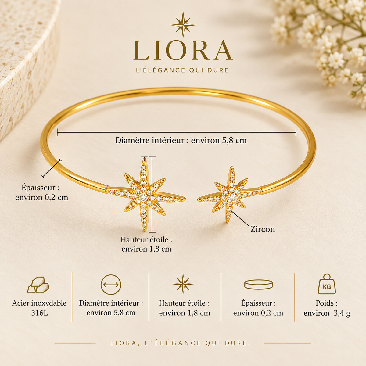 Bracelet IRIS — Étoiles scintillantes