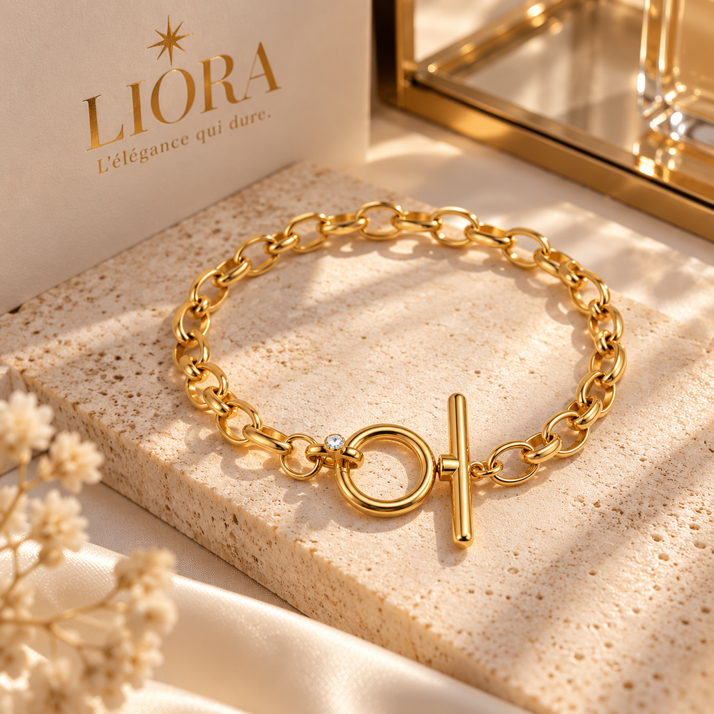 VELIA — Gold-tone heart & arrow bracelet